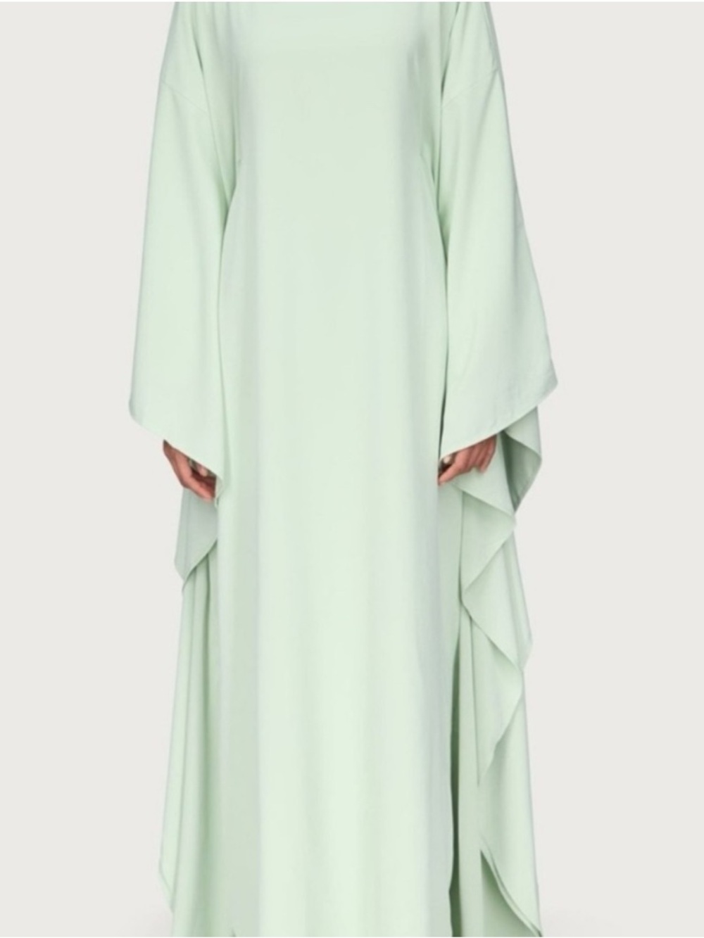 Amira Butterfly Inner Tie Abaya Dress - Pistachio M 54”